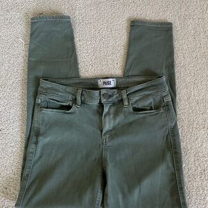 PAIGE Women's Olive Verdugo Ankle Skinny Jeans with STRECH size 29